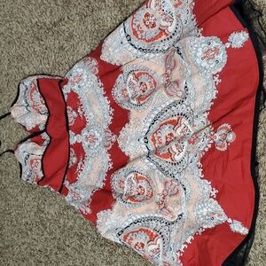 Speechless junior dress size 3 vintage style paisley halter top red